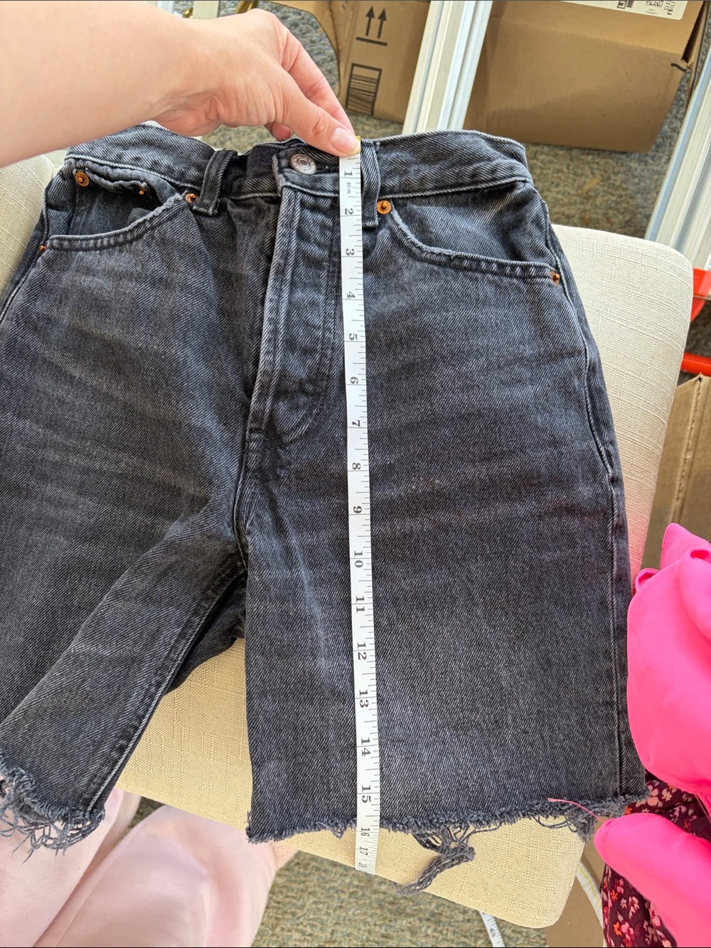 Abercrombie & Fitch Curve Love High Rise 9" Denim Shorts Black Wash Size 24/00 - Picture 10 of 11